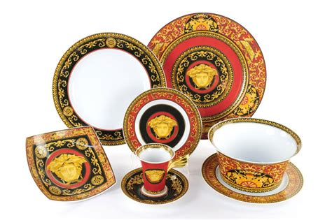china dishes versace medusa red